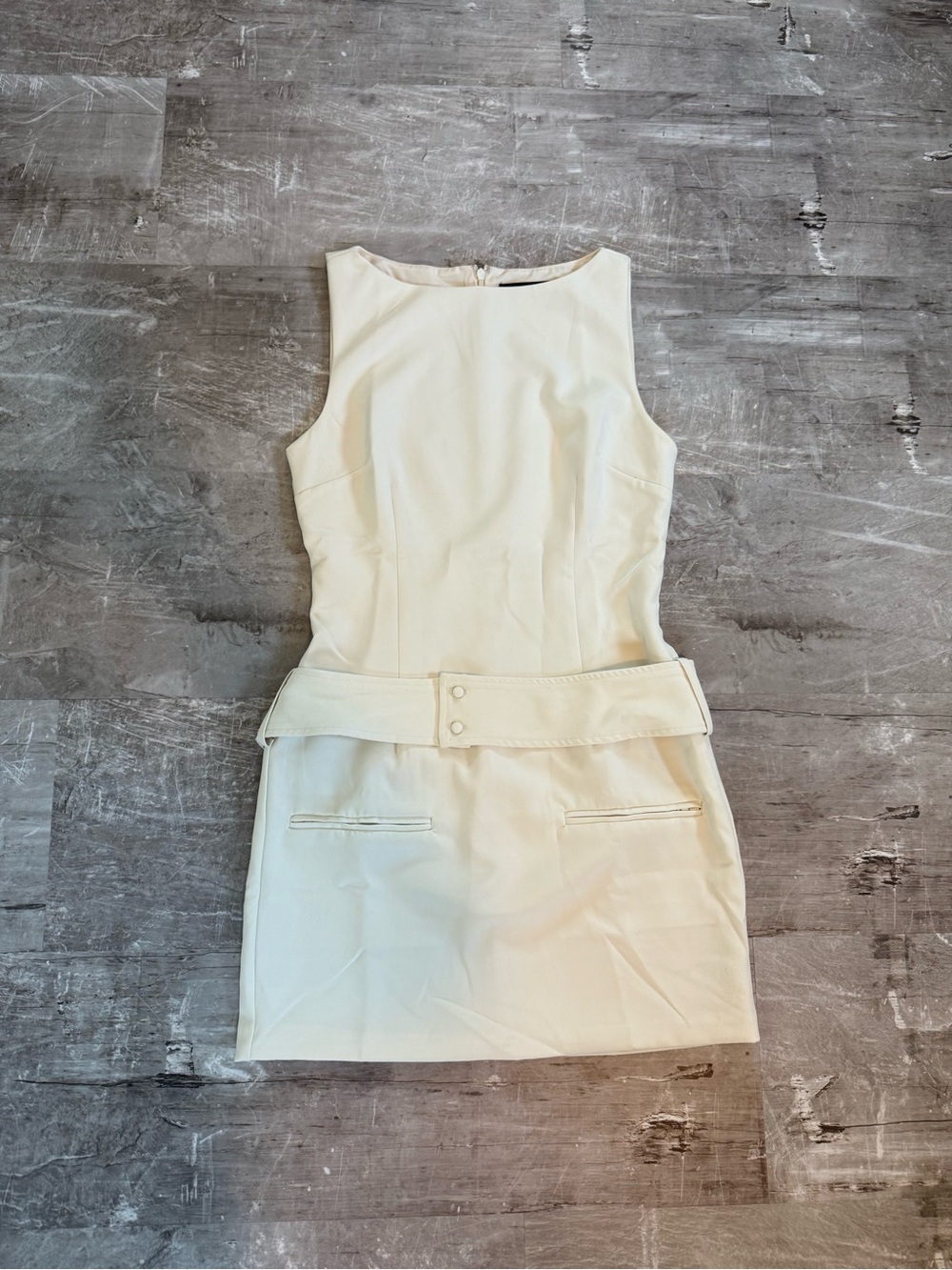Finesse Matiyah Ivory Belted Micro Mini Dress